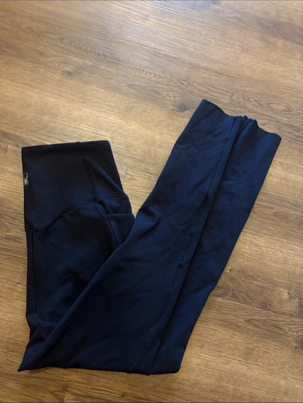 Spider black leggings with side pockets